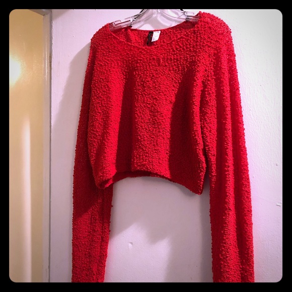 H&M Red crop sweater - Picture 1 of 5